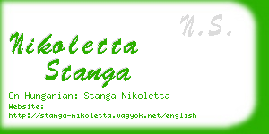 nikoletta stanga business card